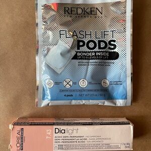 Redken Flash Lift Pods with L'Oreal Dia Light 7.43